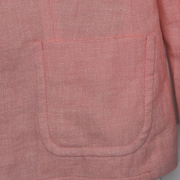 Talbots Womens Pink Linen Blend Single Breasted Lined Blazer Size 4 - Picture 5 of 12